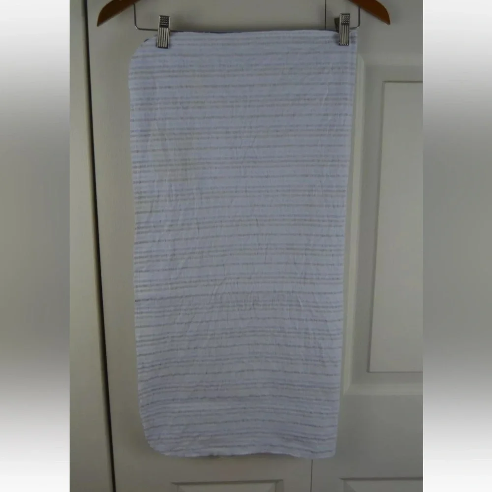 Parent's Choice Stripes Baby Blanket Flannel Receiving Blue White Gray Lovey